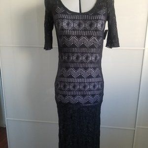 Free People Black Lace Maxi Dress NWT